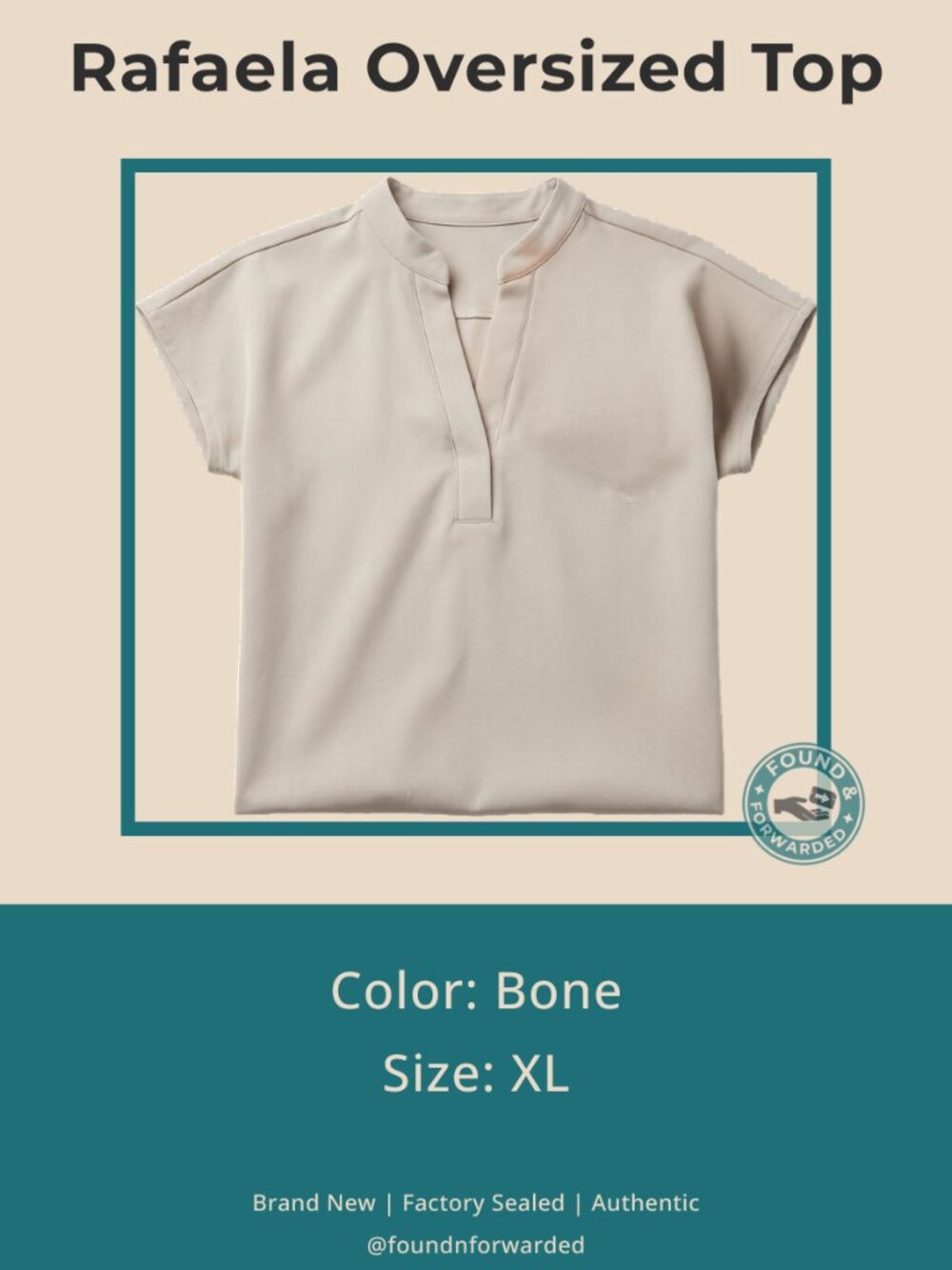 NWT FIGS Rafaela Oversized Scrub Top Bone XL